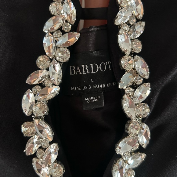 Bardot Black Strapless Dress with Embellished Neckline - Picture 3 of 3